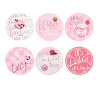 Casiler 6pcs Colorful Printed Wooden Coasters Resistant Round Table Mats Farmhouse Drink Coasters for Kitchen Office