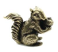 Casiler Antique Small Ornament Solid Copper Statue Figurines Brass Squirrels Nuts Tea Pet Incense Holder Desk Decoration