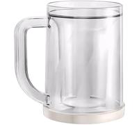 Casiler Double Walled Beer Mug for Freezer, Clear Beer Mug Frozen Cup with Handle, Freezer Beer Cup, Whiskey Drinks Iced Cup Freezable Wine Cup