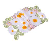 Casiler Embroidery White Flower Table Runner Cutwork Table Runner Wedding Party Dining Table Cloth Placemat Home Kitchen Table Decor