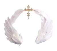 Casiler Gorgeous Sun Godmother's Crown Lolita Virgin Mary Halo Feather Angel Halo Princess Queen Pope Tiara Headband for Women Fancy Dress Halloween Party