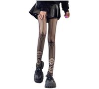 Casiler Halloween Tights Spider Cutout Fishnet Socks Sweet Cool Black Pantyhose Good with Slimming Bottom Pantyhose