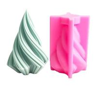 Casiler Large Rotary Cone Candle Mold DIY Christmas Tree Geometric Striped Soap Aromatherapy Resin Plaster Making Mould Home Decor Gift
