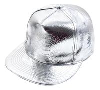 Casiler Metallic Luster Pu Leather Baseball Cap for Men Women, Adjustable Flat Snapback Unisex Hip Hop Punk Hats
