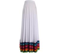 Casiler Mexican Folklorico Dance Skirts Colorful Big Swing Long Skirts Spanish Flamenco Performance Costume Dancewear for Women