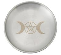 Casiler Pentagram Altar Plate Candle Holder Ritual Burning Incense Burner Offering Bowl Decorative Tealight Tray Witchcraft Wiccan Tarot Supplies