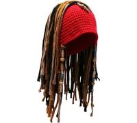 Casiler Pirate Dreadlocks Wig Beanie Costume Hat Dreadlock Extensions Cap Headgear Festival Pirate Accessory