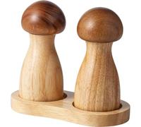 Casiler Salt and Pepper Grinder Set, Cute Mushroom Wooden Spice Grinder Manual Salt Shaker and Pepper Mill Set for Home Kitchen