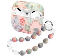 Casililor Cute Case for Airpods Pro 3 Compatible with AirPod Pro 3rd Generation Aesthetic Cover with Girly Pearl Keychain Lanyard for Women Girls Flower Baby Pink