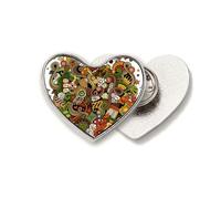 Casino Bar Poker Card Chips Jackpot Illustration Heart Metal Pin Brooch Clip Love