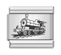 Casino Chip Camper Van Caravan Poker Playing Cards Dice Bike Birthday 9mm Italian Link Charm Compatible With Nomination Bracelet Mum Mom Mother Daughter (Steam Train)