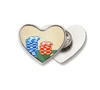 Casino Chips Arrangement Illustration Heart Metal Pin Brooch Clip Love