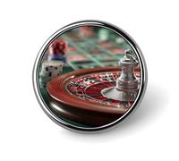 Casino Chips Roulette Wheel Novelty Metal Badge 1″ Round Brooch Pin Clothes Hat Bag Tie Accessories Decor
