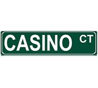 Casino Ct Slim Tin Sign Street Funny Metal Sign Wall Decor for Farmhouse Home Bar Garage Man Cave Wall Art Gift 4" by 16"