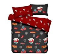 Casino Double Duvet Cover Bedding Set Reversible - Soft Microfibre Bedding for Men Boys Poker, Dice, Cards & 777 Design Casino Bedding Gift for Birthday, Christmas & Father’s Day (CASINO, Double)