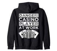 Casino Gambler Danger Player At Work Gambling Zip Hoodie