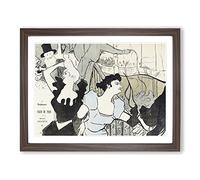Casino In Paris By Henri De Toulouse Lautrec Classic Painting Framed Print | A3 Walnut Framed Wall Art | Ready to Hang | Classic Historical Picture | Living Room Bedroom Lounge Office