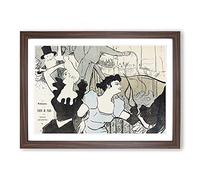 Casino in Paris by Henri De Toulouse-Lautrec Framed Print | A2 Walnut Framed Wall Art | Ready to Hang | Modern Nature Picture | Living Room Bedroom Lounge Office