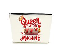 Casino Makeup Bag Cosmetic Bag Trip Toiletry Bag Slot Gambling Lucky Gift Birthday Christmas Graduation Gifts for Gambler Casino Lover Friend Daughter Cousin Queen Of The Machine, polychrome237, 10x7