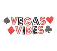 Casino Party Glitter Banner - Vegas Vibes Monte Carlo Poker Night Garland for Las Vegas Birthday Bachelorette Party Decorations Supplies