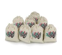 Casino Poker Chips Printed Drawstring Bag Packs Cotton And Linen Bags Pouch 8 Pieces Storage Reusable Gift Wrap