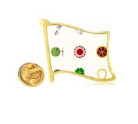 Casino Small Element Illustration Golden Metal Flag Lapel Pin Badge