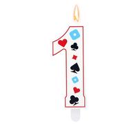 Casino Theme Birthday Candle, Poker Dice Number Candle for Cake Decorations Gambling Themed Birthday Party Decoration Supplies (Number 1)