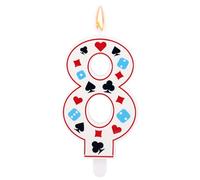 Casino Theme Birthday Candle, Poker Dice Number Candle for Cake Decorations Gambling Themed Birthday Party Decoration Supplies (Number 8)