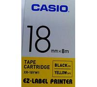 Casio 18mm Label Printer Cartridge Black Print on Yellow Tape