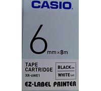 Casio 6mm Label Printer Cartridge Black Print on White Tape