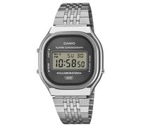 Casio A140 Series Alarm Chronograph Illuminator (36.8mm) Grey Sunray Dial/Stainless Steel Band A140WE-8AEF