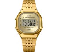Casio A140 Series Alarm Chronograph Illuminator (36.8mm) Gold Sunray Dial/Gold PVD Stainless Steel Band A140WEG-9AEF