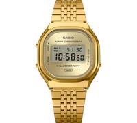 Casio A140 Series Alarm Chronograph Illuminator (36.8mm) Gold Sunray Dial/Gold PVD Stainless Steel Band A140WEG-9AEF