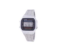 Casio A168WA-1WDF Digital Alarm Chrono Stainless Steel Unisex Watch for Adult - White