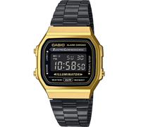 Casio A168WEGB-1BEF Vintage Iconic 36mm Multifunction Quartz Unisex Black Gold