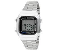 Casio A178WA-1A Men's Quartz Digital WatchSilver Finish Resin Body Stainles-Steel Strap with Grey Dial