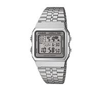 Casio - A500WA-7D - Vintage - Unisex Watch - Digital Quartz - LCD Dial - Grey Steel Strap, LCD/Grey, Bracelet