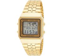 Casio A500WGA-9D Men's Vintage Collection Gold Tone Alarm Chronograph World Time Digital Watch, gold