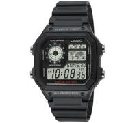 Casio Collection Digital Chronographic World Time Water Resistant Black Resin Mens Watch AE-1200WH-1AVEF