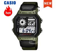 Casio Watch Digital World Time Illuminator Green Nato AE-1200WHB-3BVDF