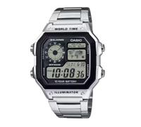 Casio AE-1200WHD-1AV World Time Digital Watch Steel Band 100m Quartz UK Travel
