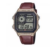 Casio Men's Digital Quartz Watch with Leather Strap AE-1200WHL-5AVEF
