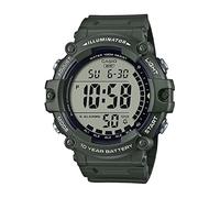 Casio ae-1500whx-3avdf Watch for Men Digital Green Resin Band, Black, Strap