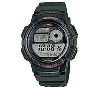 Casio AE1000W Series | Men’s Digital Watch | 100M WR | Multi Alarms | 100 SEC Stopwatch | Countdown Timer | World Map for World Time | LED Light | LC Analog Display | 10 Year Battery