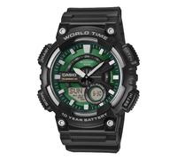 Casio AEQ 110W 3A2VEF TIMELESS Green Dial Black Resin Strap Watch