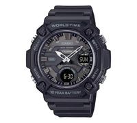Casio AEQ-120W Series | Black | 10-Year Battery | World Time | Daily Alarm | Countdown Timer | Analog-Digital Watch