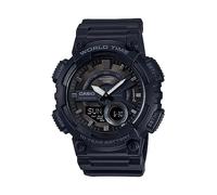 Casio AEQ110BW Series | Men’s Analog-Digital Watch |100M WR | Multi Alarms | 100 SEC Stopwatch | Countdown Timer | World Map for World Time | LED Light | LC Display | 10 Year Battery
