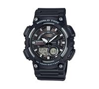 Casio AEQ110BW Series | Men’s Analog-Digital Watch |100M WR | Multi Alarms | 100 SEC Stopwatch | Countdown Timer | World Map for World Time | LED Light | LC Display | 10 Year Battery