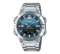 CASIO AMW-870DA-2A2V MENS SILVER DIGITAL ANALOGUE TEAL BLUE DIAL SPORTS WATCH