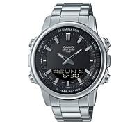 Casio AMW-880D-1A Mens Enticer World Time Telememo Analog Digital Watch White, black, Tek Ebat, Digital
